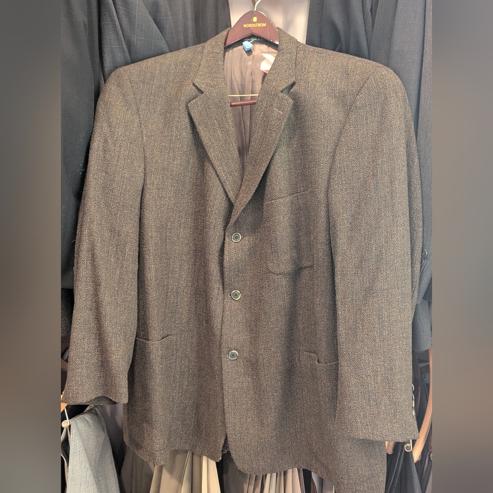 Men's Classic Brown Textured Sport Coat Blazer 50R